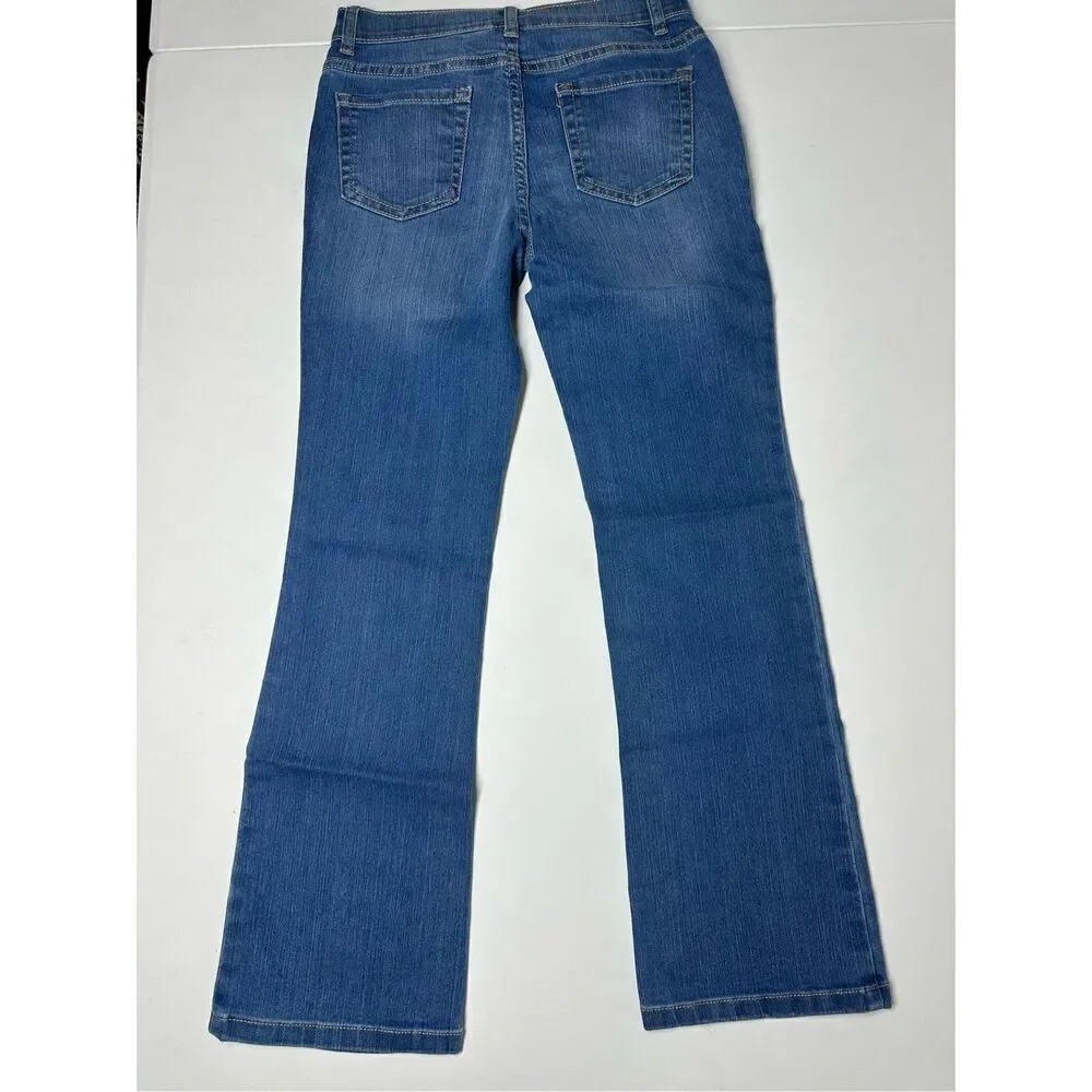 NWT THE CHILDREN'S PLACE Indigo Stone Blue Bootcut Jeans Sz 10 Adjustable Waist